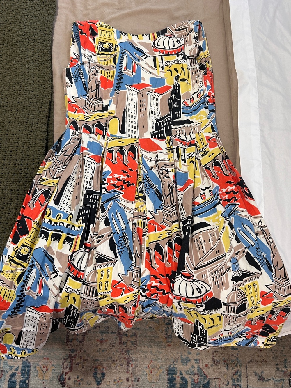 Emily & Fin Cityscape Print Midi Dress